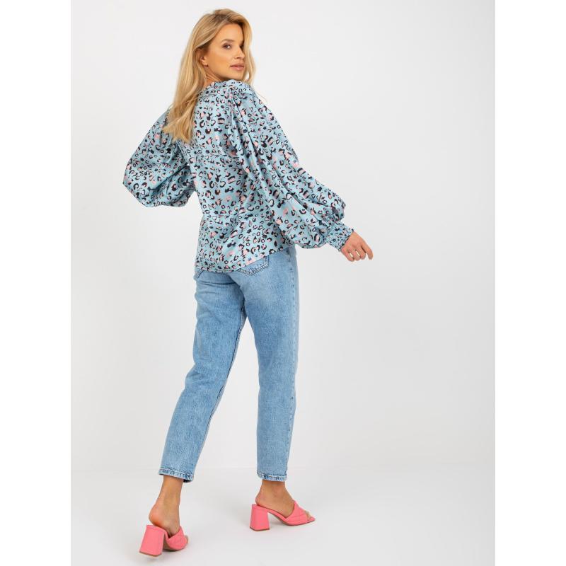 Női leopárd mintás ing HELLEN kék-fekete