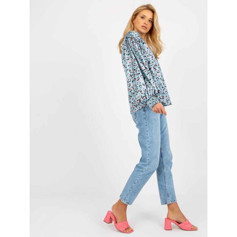 Női leopárd mintás ing HELLEN kék-fekete