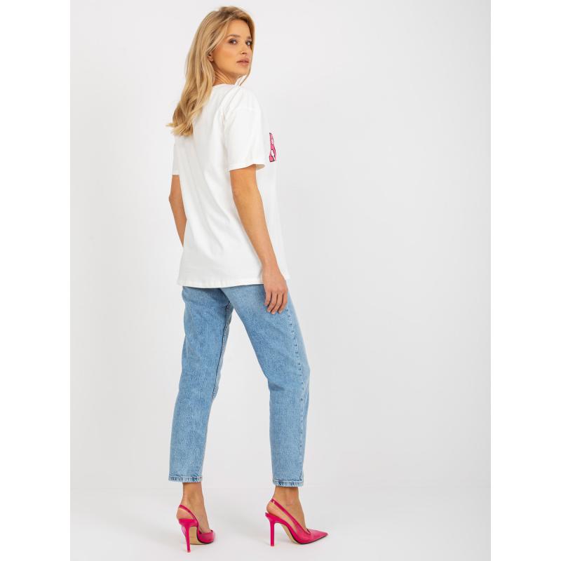 Női nyomtatott póló HELLA ecru