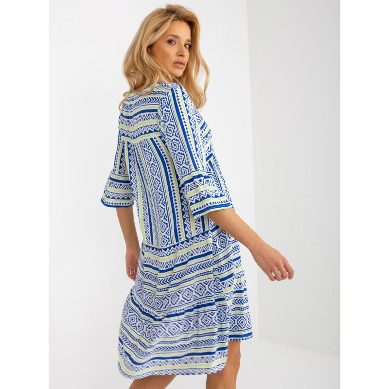 Női mintás ruha SUBLEVEL sötétkék
