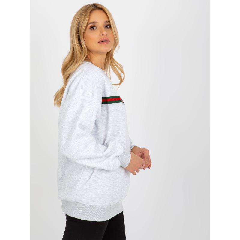 Dámská mikina oversize bez kapuce BASIC světle šedá