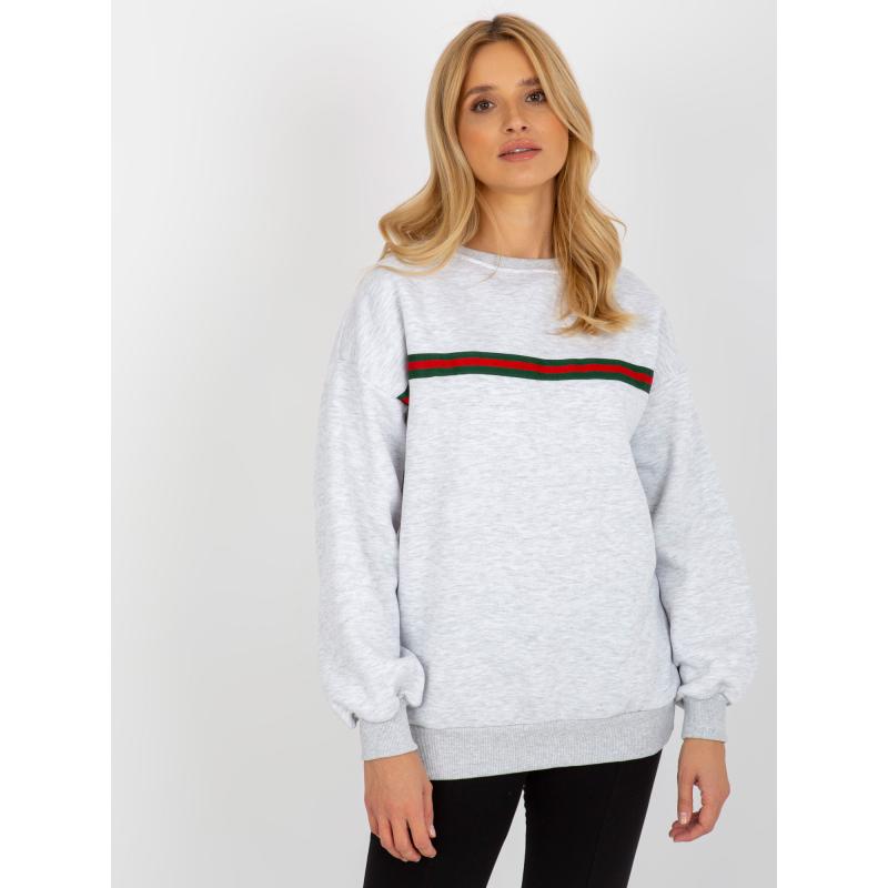 Dámská mikina oversize bez kapuce BASIC světle šedá
