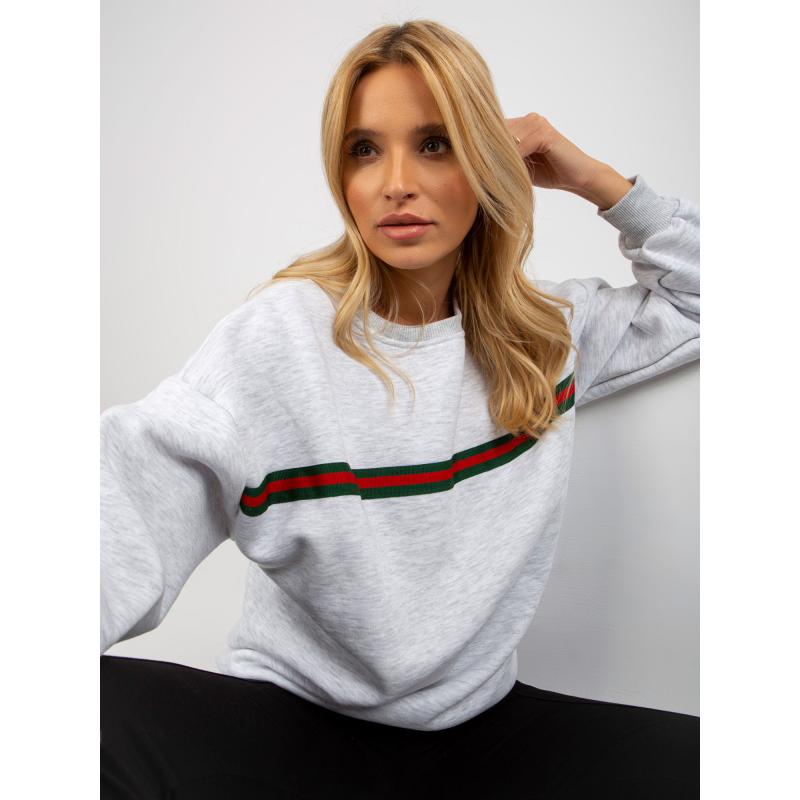 Dámská mikina oversize bez kapuce BASIC světle šedá