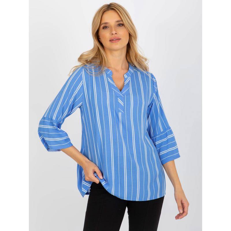 Női csíkos blúz SUBLEVEL kék