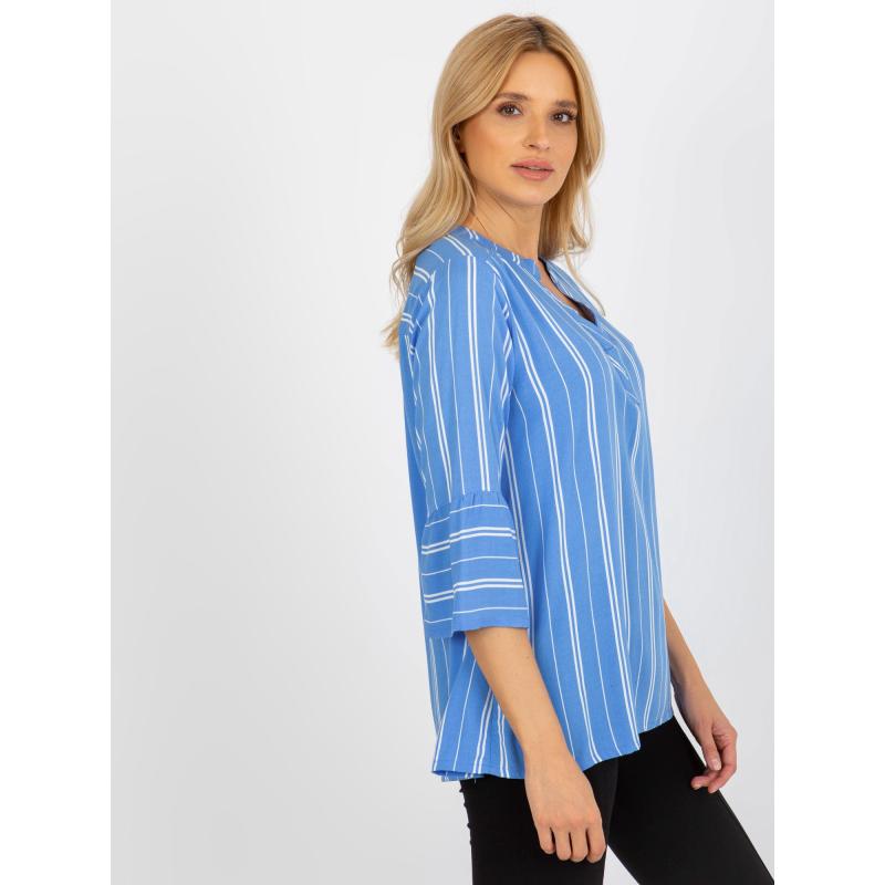 Női csíkos blúz SUBLEVEL kék