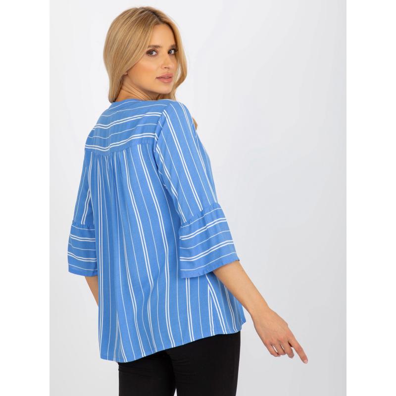 Női csíkos blúz SUBLEVEL kék