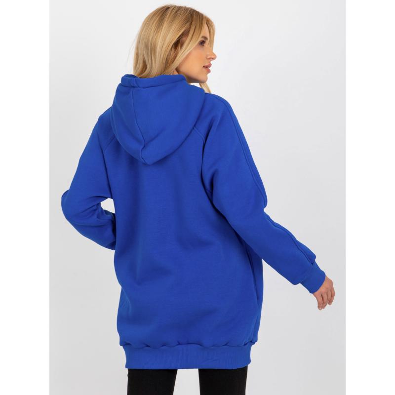 Női kapucnis pulóver ZION kobalt színű