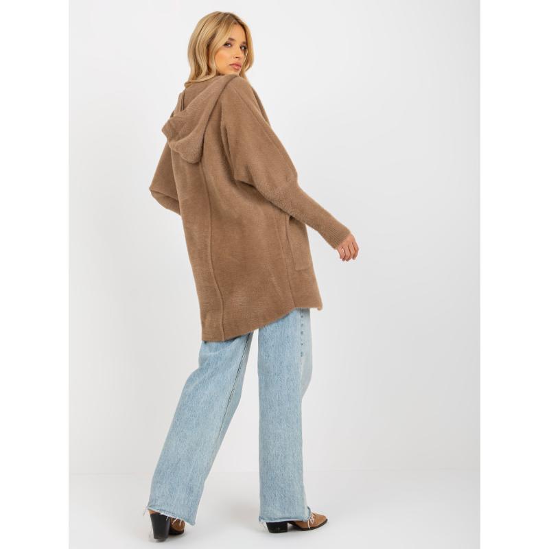 Dámský kabát ze směsi vlny a alpaky IVY světle hnědý 