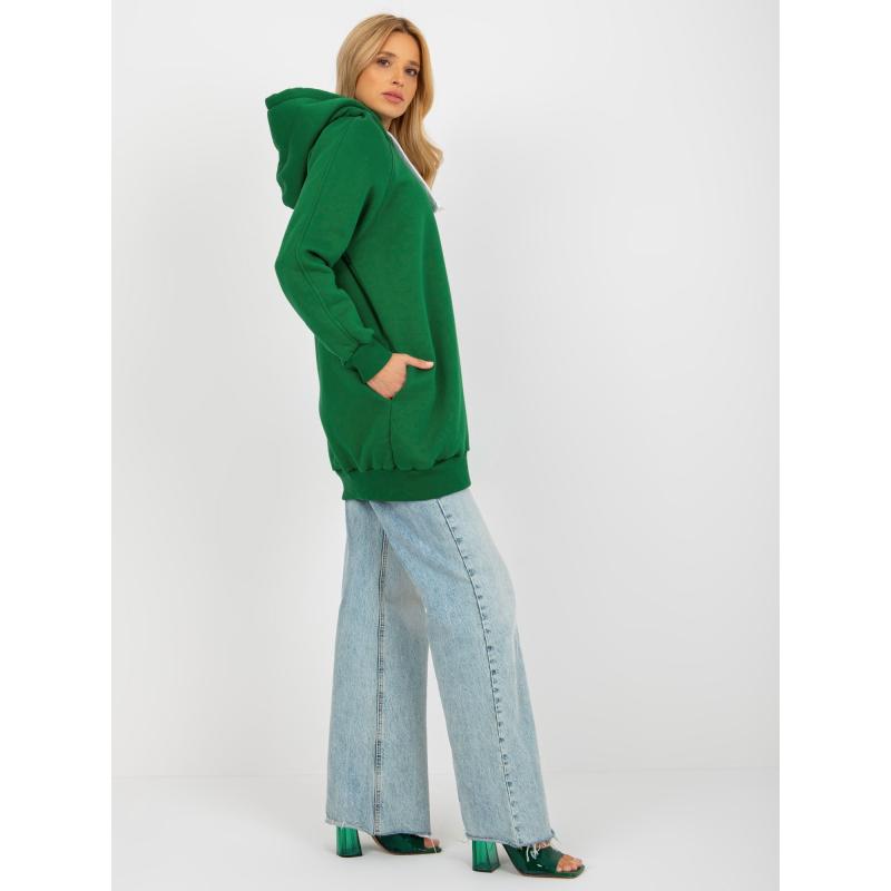 Dámská mikina s kapucí MIYA tmavě zelená 