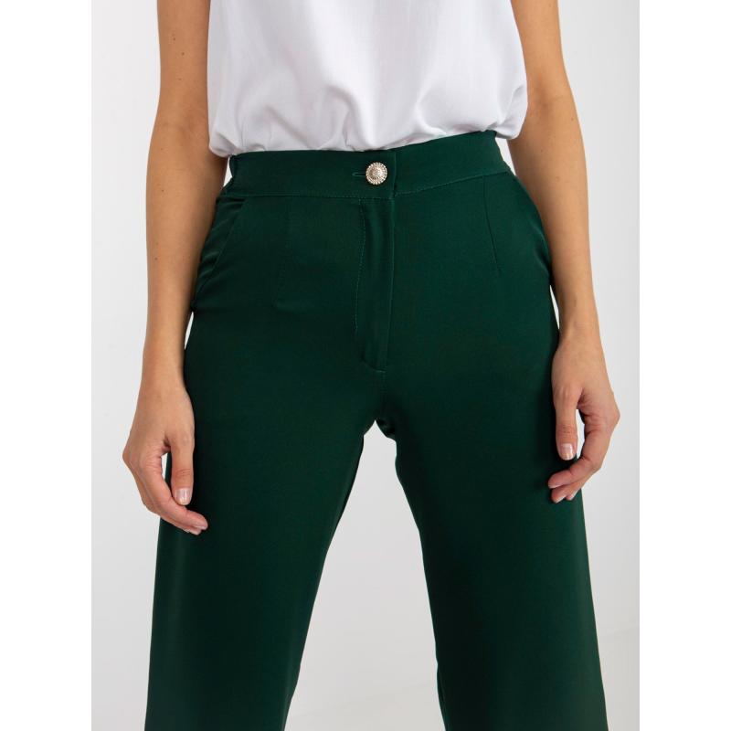 Női zsebes nadrág ADELYN sötétzöld