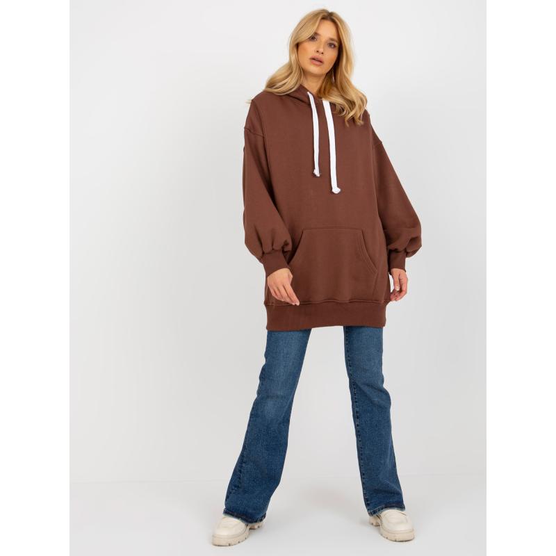Dámská mikina s kapucí BROOKLYN tmavě hnědá 