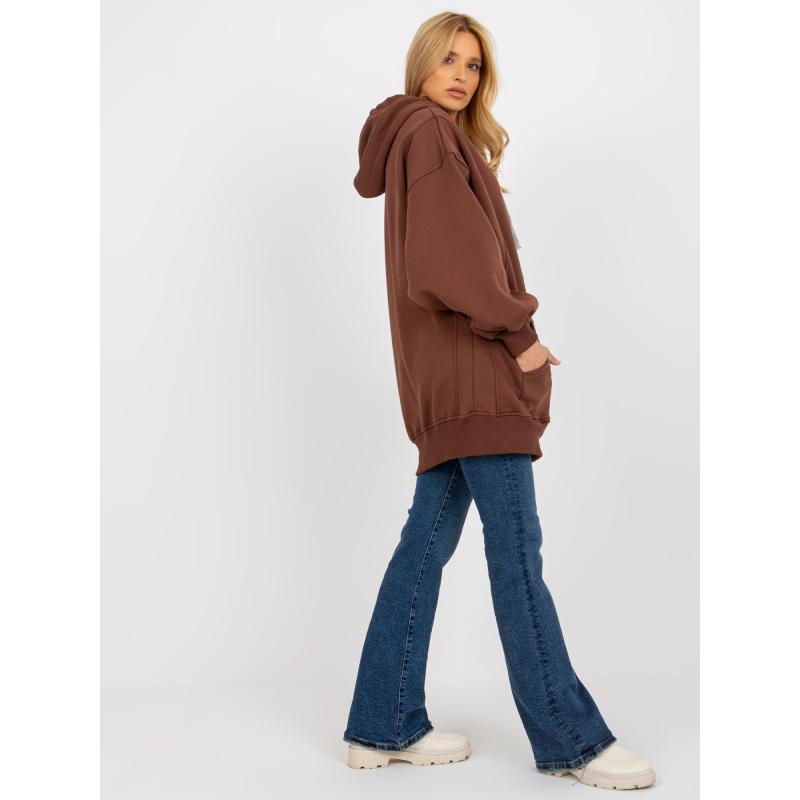 Dámská mikina s kapucí BROOKLYN tmavě hnědá 