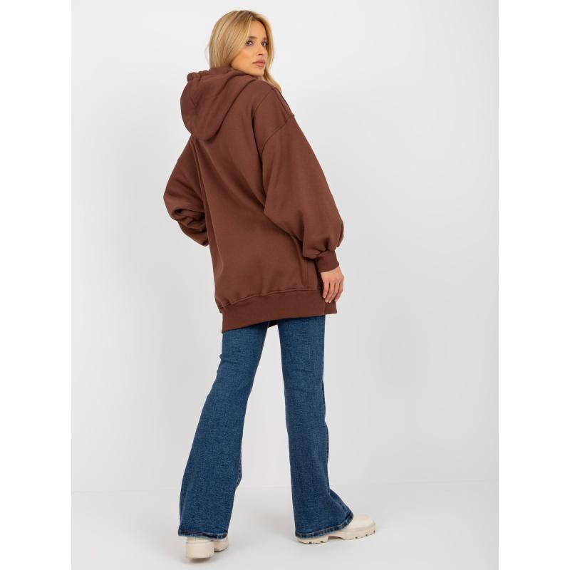 Dámská mikina s kapucí BROOKLYN tmavě hnědá 
