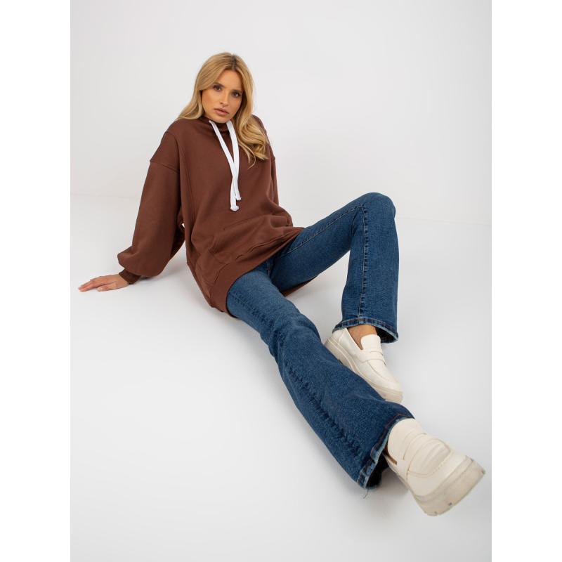 Dámská mikina s kapucí BROOKLYN tmavě hnědá 
