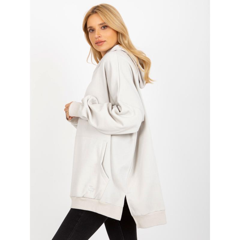 Dámska mikina s kapucňou oversize MAYFLIES svetlo šedá