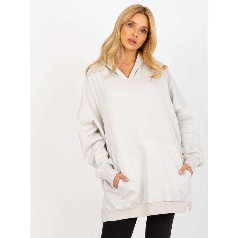 Dámska mikina s kapucňou oversize MAYFLIES svetlo šedá