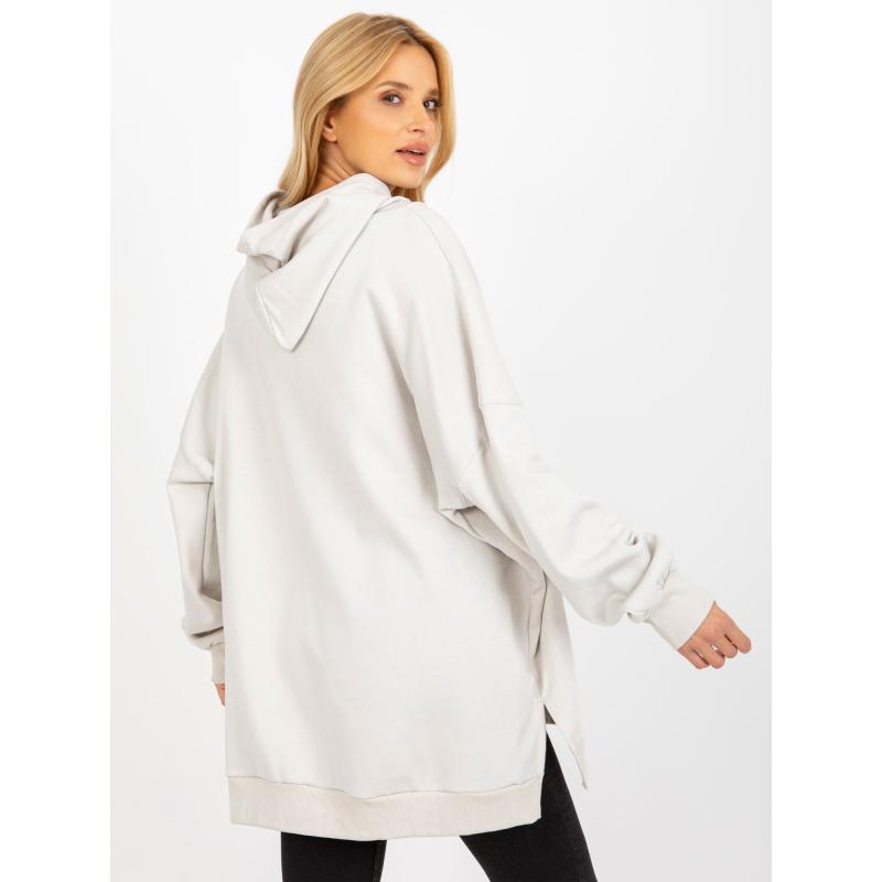 Dámska mikina s kapucňou oversize MAYFLIES svetlo šedá