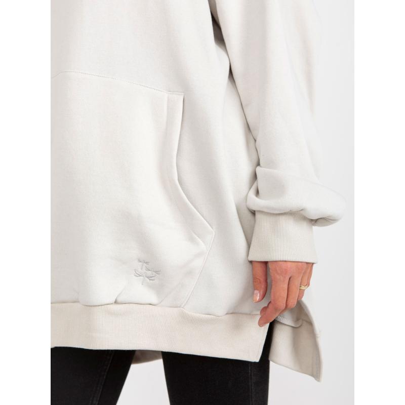 Dámska mikina s kapucňou oversize MAYFLIES svetlo šedá