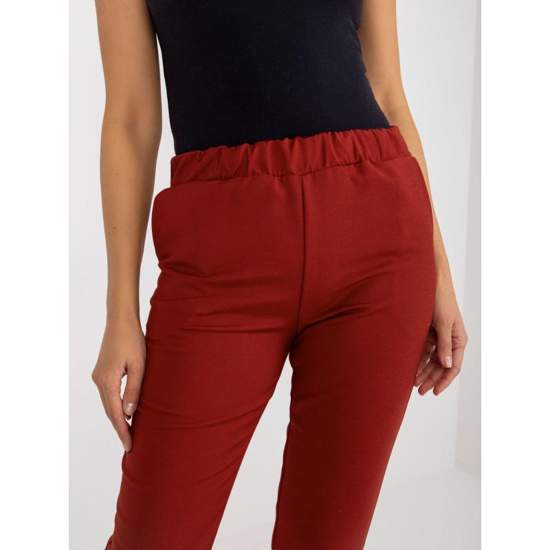 Női elasztikus derekú nadrág HALLE barna