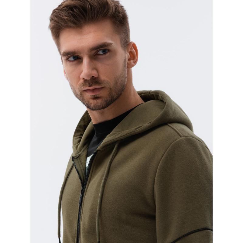 Pánska mikina na zips VETA tmavo olivová