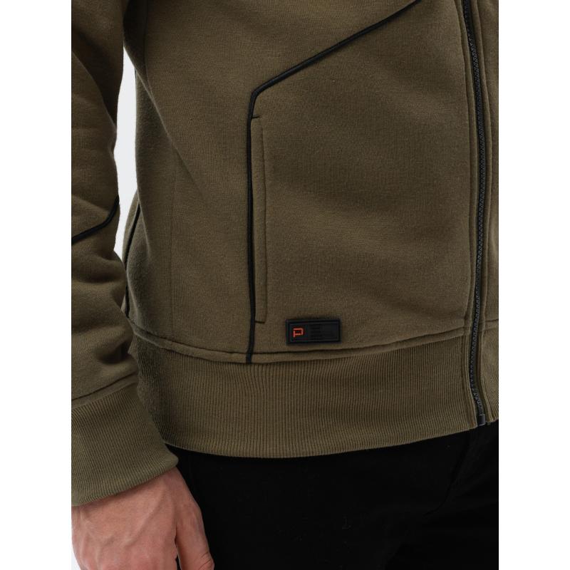 Pánska mikina na zips VETA tmavo olivová