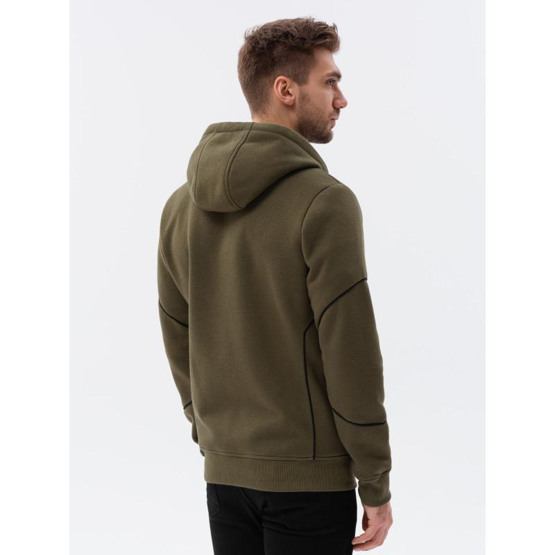 Pánska mikina na zips VETA tmavo olivová