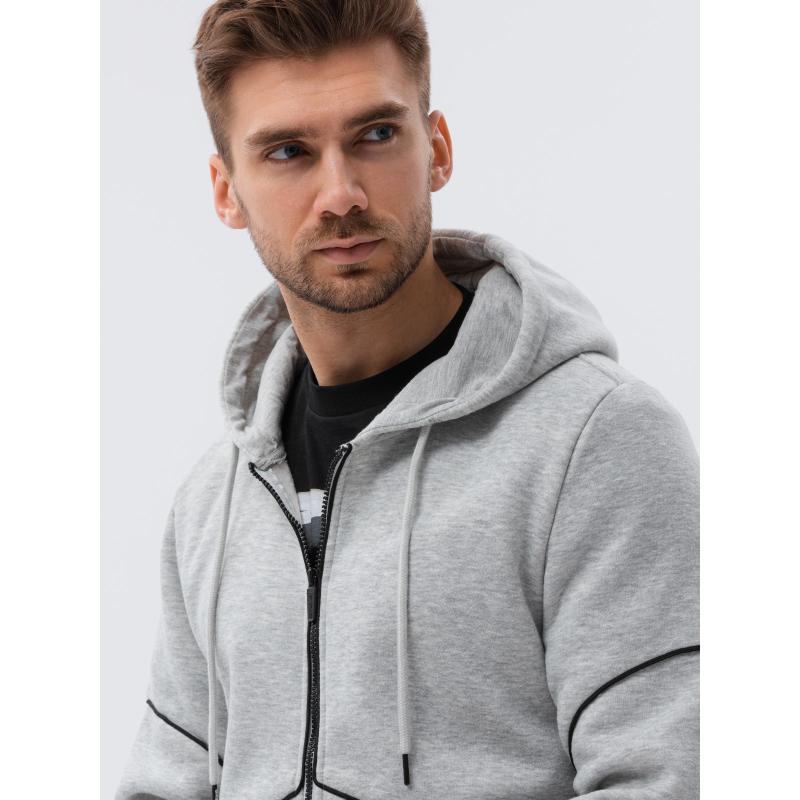 Pánska mikina na zips VETA sivá melanž