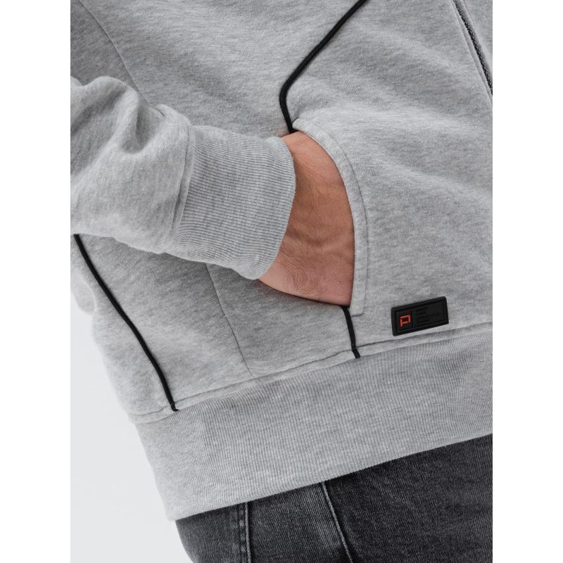 Pánska mikina na zips VETA sivá melanž