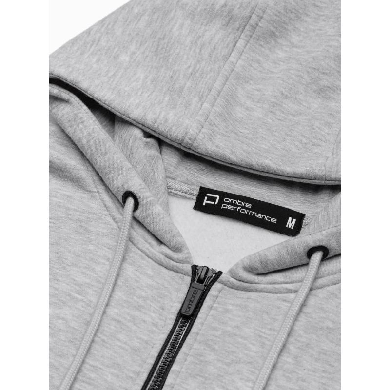 Pánska mikina na zips VETA sivá melanž