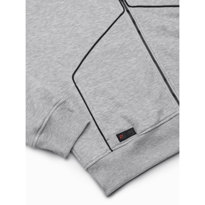 Pánska mikina na zips VETA sivá melanž