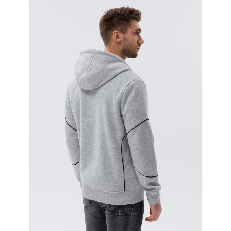 Pánska mikina na zips VETA sivá melanž