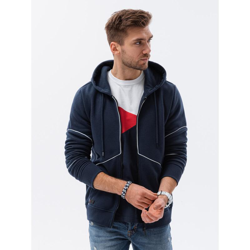 Pánska mikina na zips VETA tmavo modrá