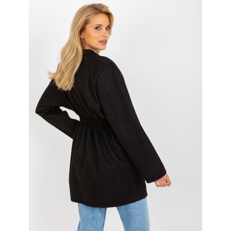 Dámský kabát s kapsami ALMA černý