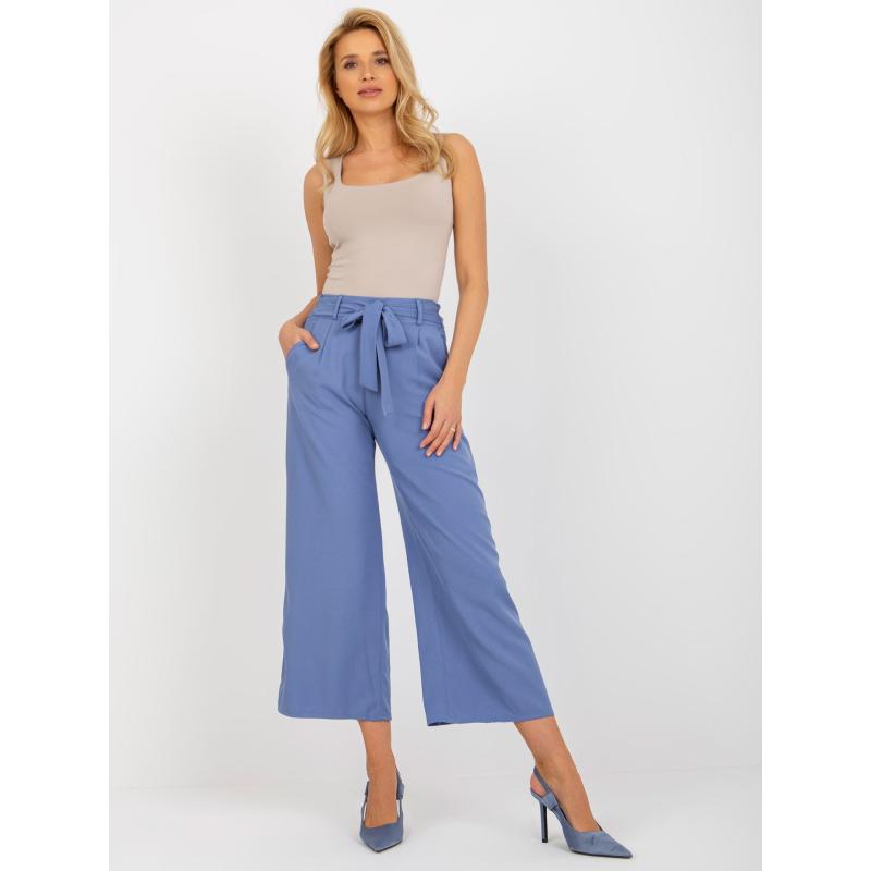 Női nadrág nyakkendővel CULOTTE sötétkék