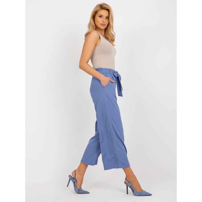 Női nadrág nyakkendővel CULOTTE sötétkék