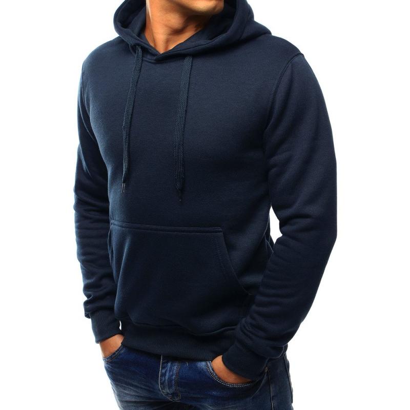 Férfi kapucnis pulóver sötétkék