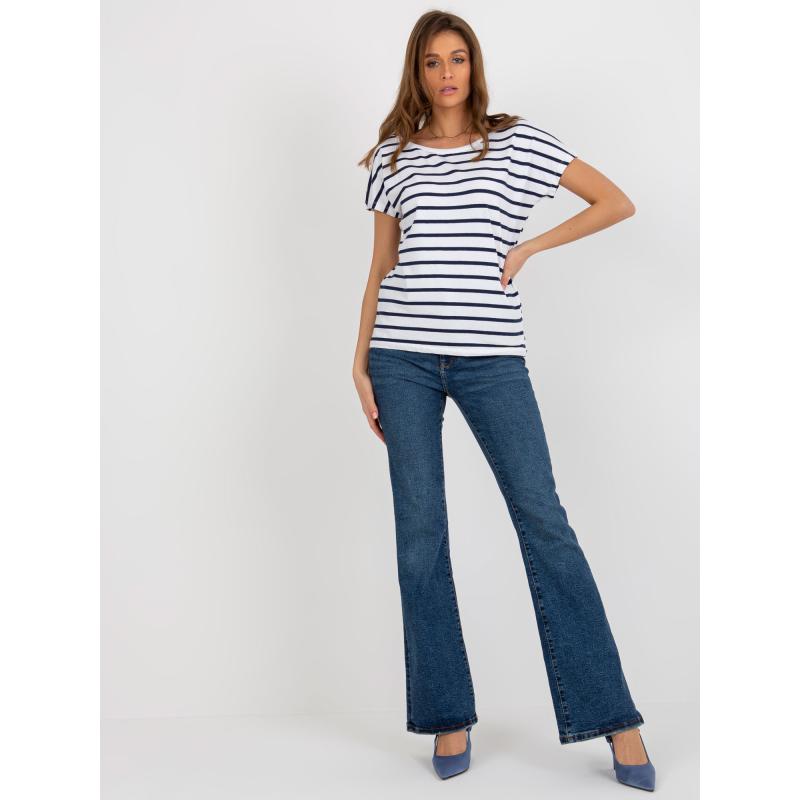 Dámské tričko s výstřihem na zádech GABRIELA modré a bílé