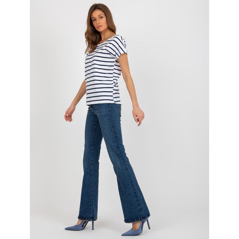 Dámské tričko s výstřihem na zádech GABRIELA modré a bílé