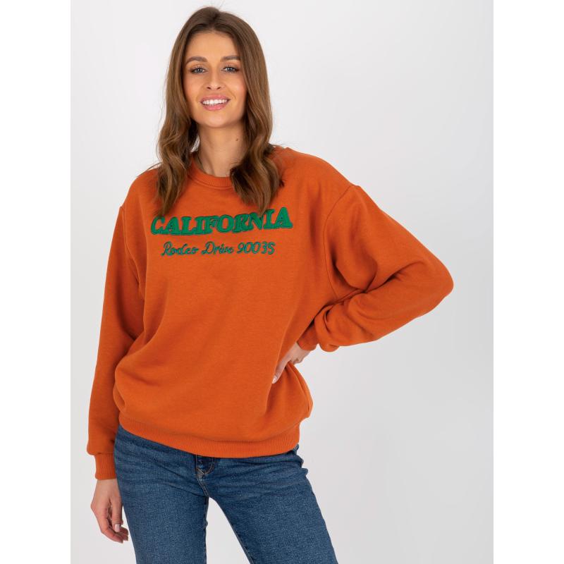 Dámská mikina s kapucí a nápisem GREGORIA tmavě oranžová 