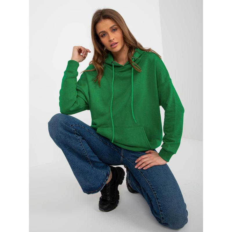 Női kapucnis pulóver ST01 sötétzöld