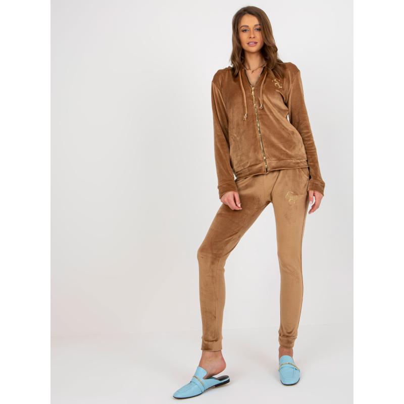 Dámský komplet s kalhotami MELODY tmavě hnědý