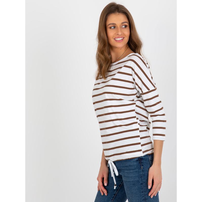 Női 3/4 ujjú blúz BASIC FEEL GOOD ekrü-barna