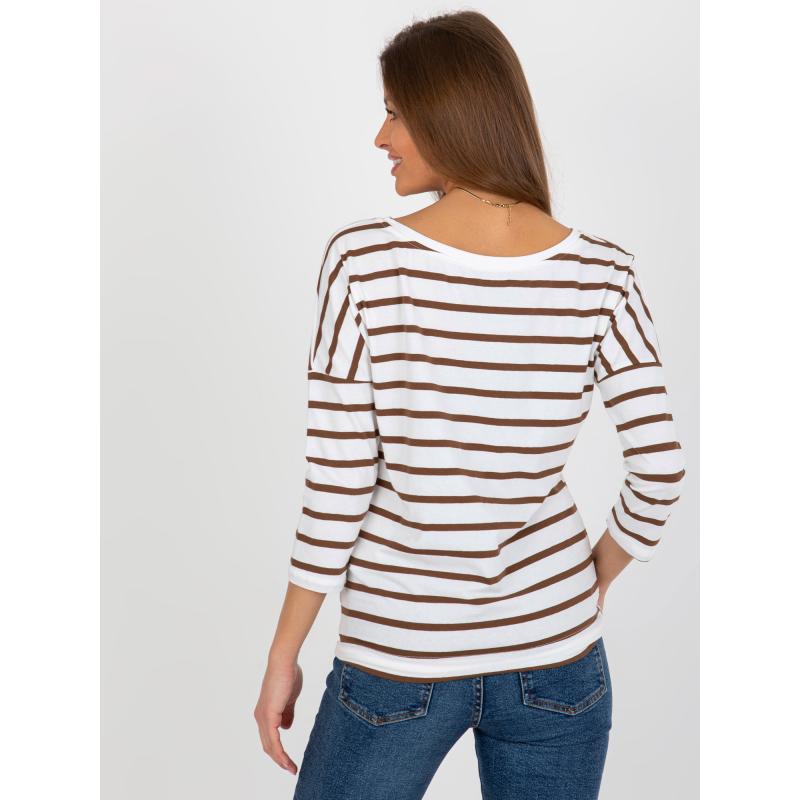 Női 3/4 ujjú blúz BASIC FEEL GOOD ekrü-barna