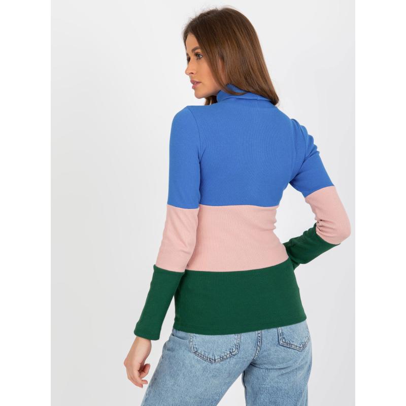 Női blúz garbóval TOMASA sötét teal színű