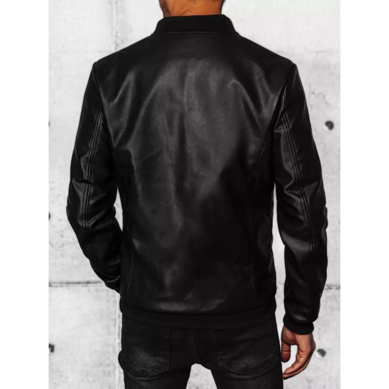 Pánska kožená bunda ST7 čierna