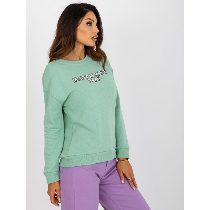 Dámská mikina s kapucí a potiskem CANDELARIA světle zelená 