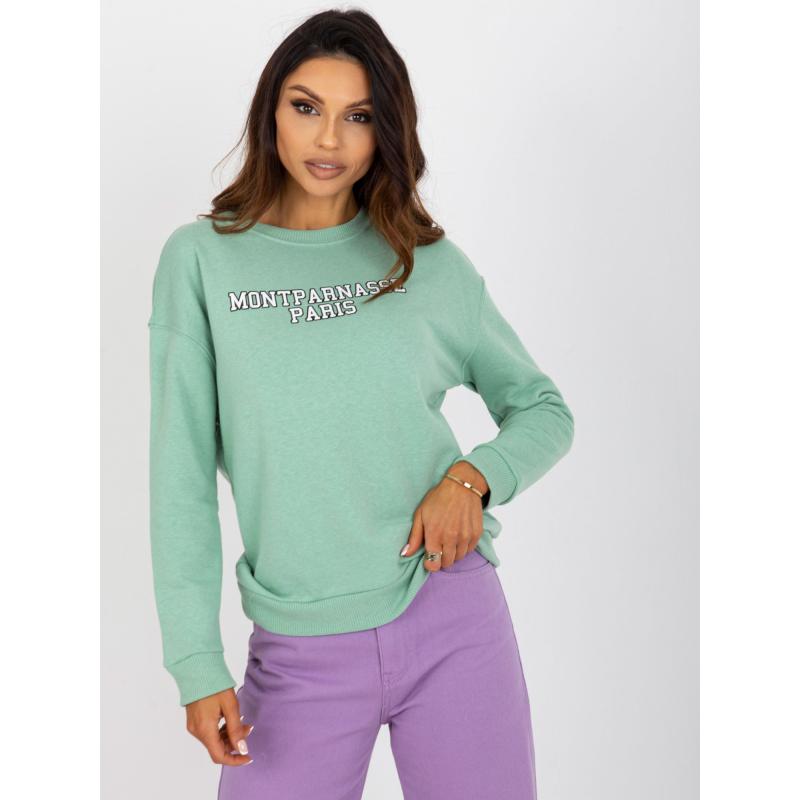 Dámská mikina s kapucí a potiskem CANDELARIA světle zelená 