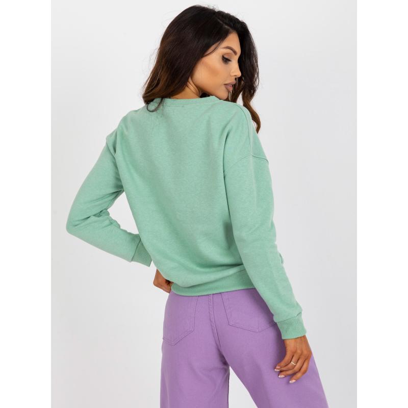 Dámská mikina s kapucí a potiskem CANDELARIA světle zelená 