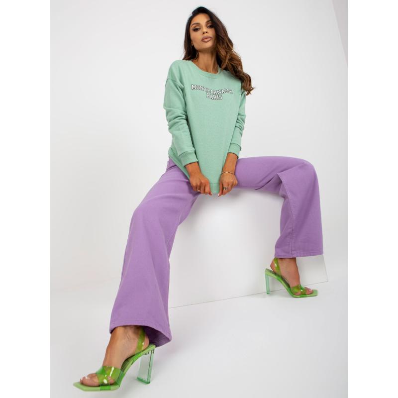 Dámská mikina s kapucí a potiskem CANDELARIA světle zelená 