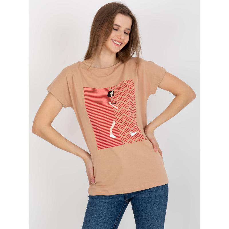 Dámské tričko s potiskem SIMEA hnědá